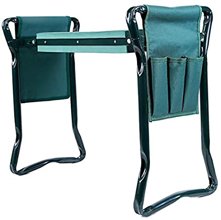 Ohuhu Garden Kneeler and Seat with 2 Bonus Tool Pouches Foldable Garden Bench S 